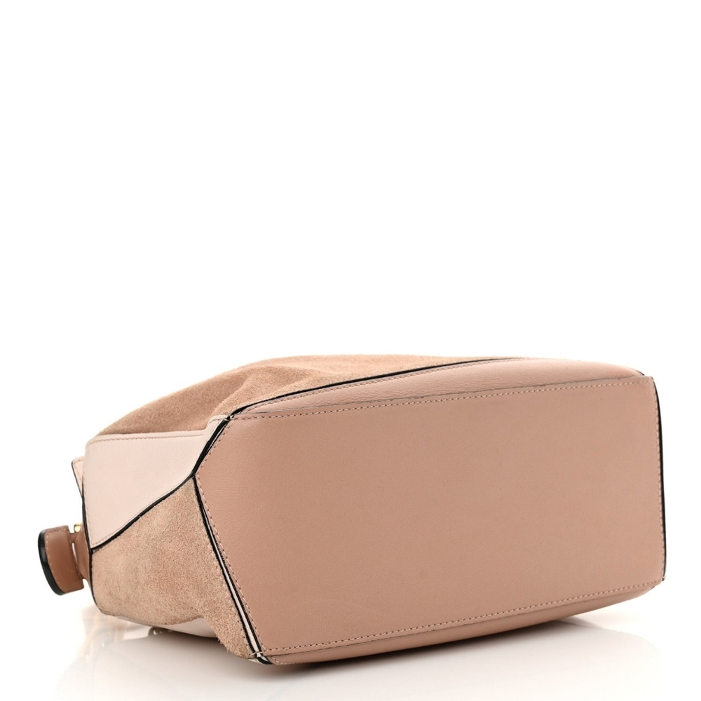 MSRP $4800 Like New! Loewe Small Puzzle Bag Pink Tricolor Leather & Suede - Picture 9 of 16